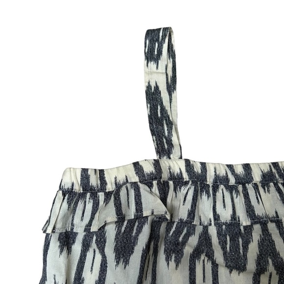 2/$30 J.Crew Ikat Print Cotton Ruffle Flounce Sleeveless Tank Top Size 8 - Picture 6 of 12